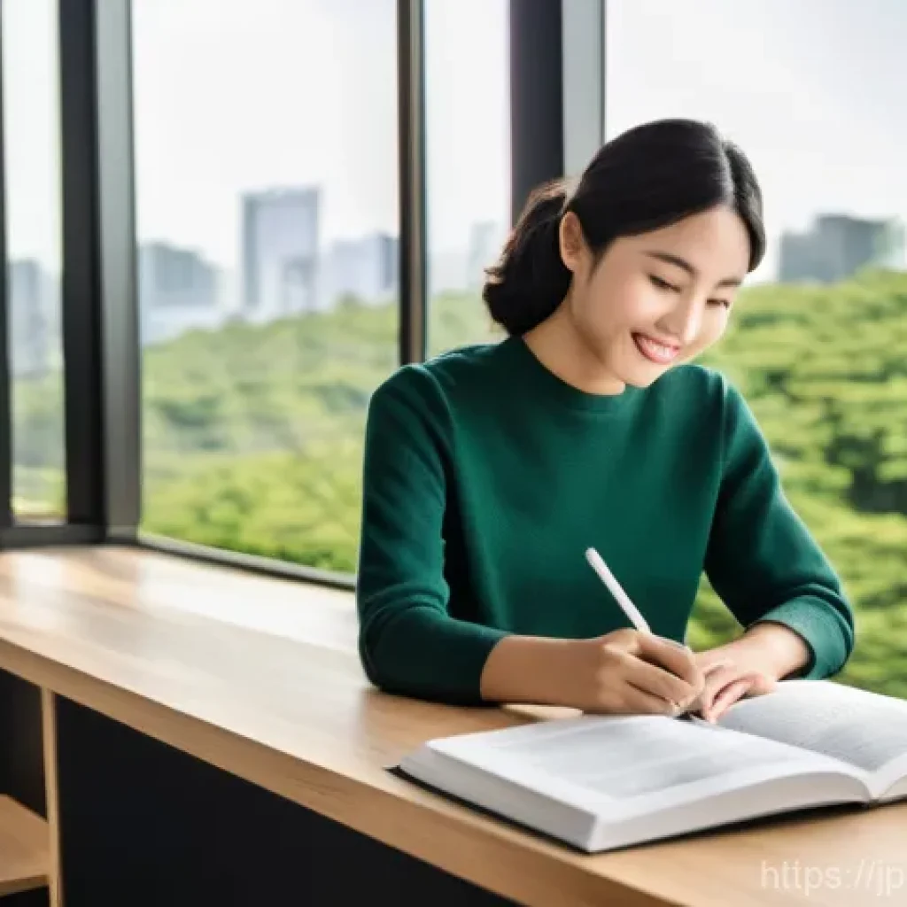 조경 기사 자격증 시험 대비 자료 추천 - Aspiration and Focus**
A determined Japanese adult, in their late 20s to early 40s, is seated at a m...