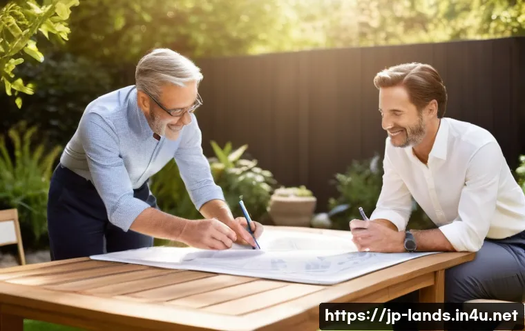 조경 공사 견적서 작성법 - **Prompt:** A detailed, brightly lit photograph of a professional landscape designer (mid-30s to 40s...