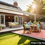 조경 프로젝트를 위한 예산 계획 - **A joyful family BBQ on a sun-drenched wooden deck.**
    *   **Prompt:** A vibrant, high-angle pho...